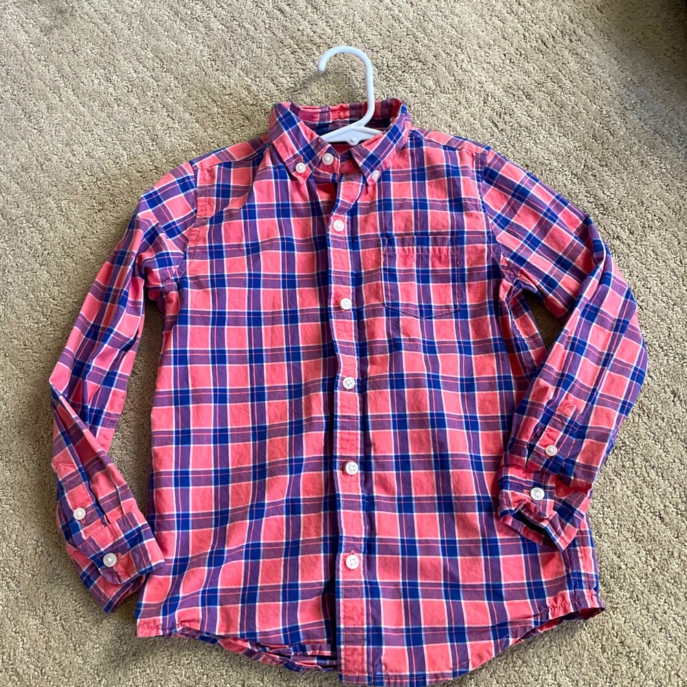 Janie and Jack plaid collared shirt- Boys - Size 5T